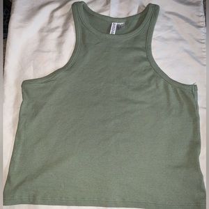 H&M| Ribbed Sage-Green| Halter Tanker Top| Size M/L